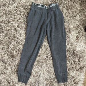Women’s High Rise Hollister Dark Gray Joggers With Logo Waistband Size Medium